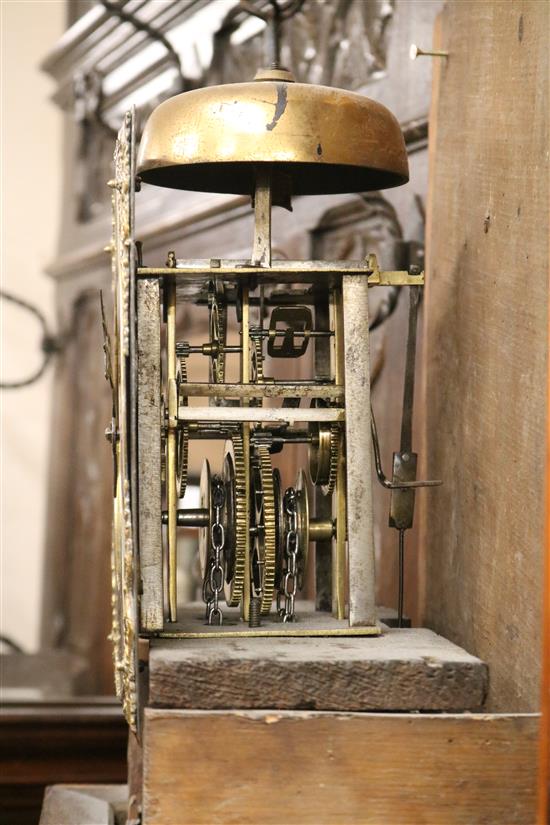 P. Boner, Redlynch. An 18th century 30 hour oak longcase clock with engraved dial, c.1770, Height 189.5cm